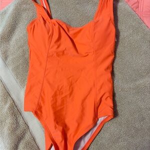 Elegant Orange Women's One Piece Swimsuit